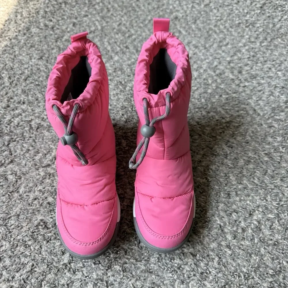 Sorel Whitney II Puffy Mid Waterproof Boots Pink Kids Sz 5 Quilted Winter Puffy
